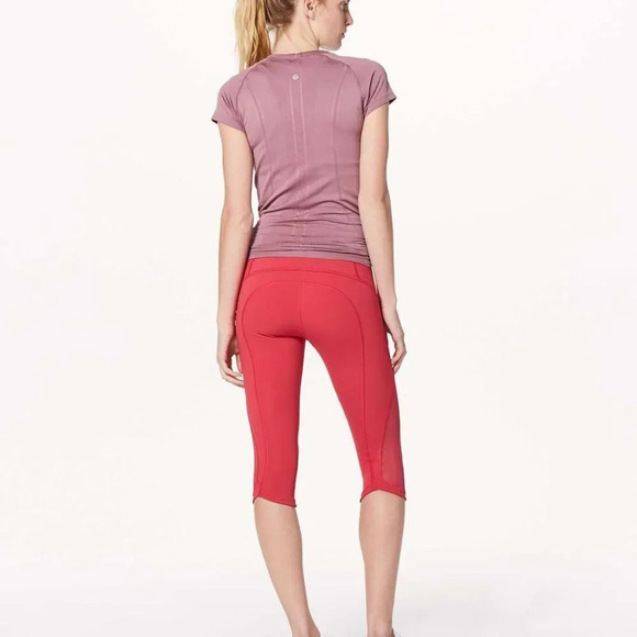 Lululemon Women's Sun Runner Crop 17" Inseam Fuchsia Pink Size 4 Leggings - Picture 13 of 13